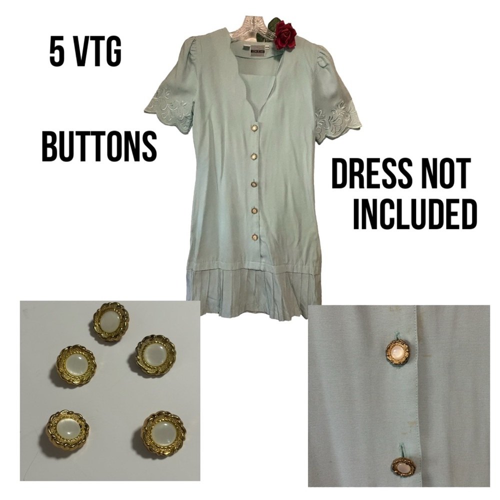 VTG 5 BUTTONS Replacement Hard plastic with shank  from the dress pictured EUC